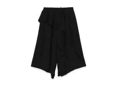 Y's Crepe De Chine Ruffle Pants "Black"