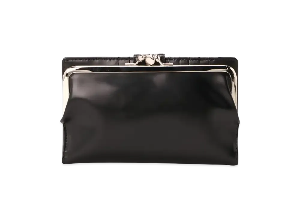 Y's Glossy Smooth Leather Long Wallet "Black"
