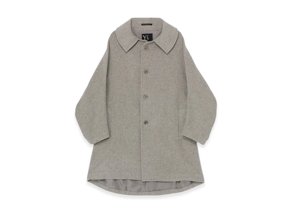 Y's Airy Mosser Design Sleeve Coat "Light Gray"