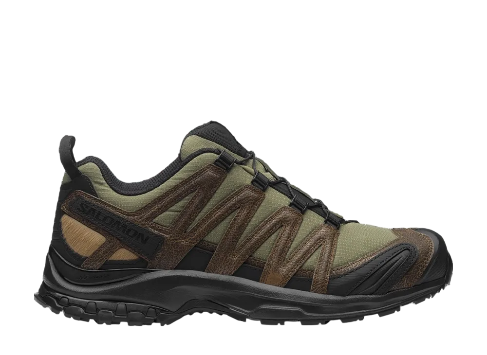 サロモン XA プロ 3D ディストレスト レザー "ダークアース/ブラック/ディープライケングリーン"