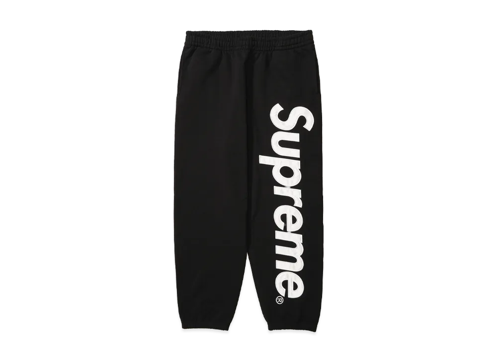 Supreme Satin Applique Sweatpant (25FW) "Black"