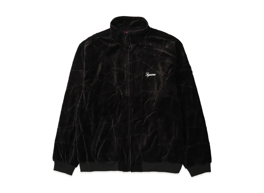 Supreme Patchwork Velour Track Jacket "Black"