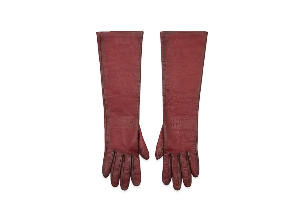 MM6 Maison Margiela Medium Leather Gloves "Red"