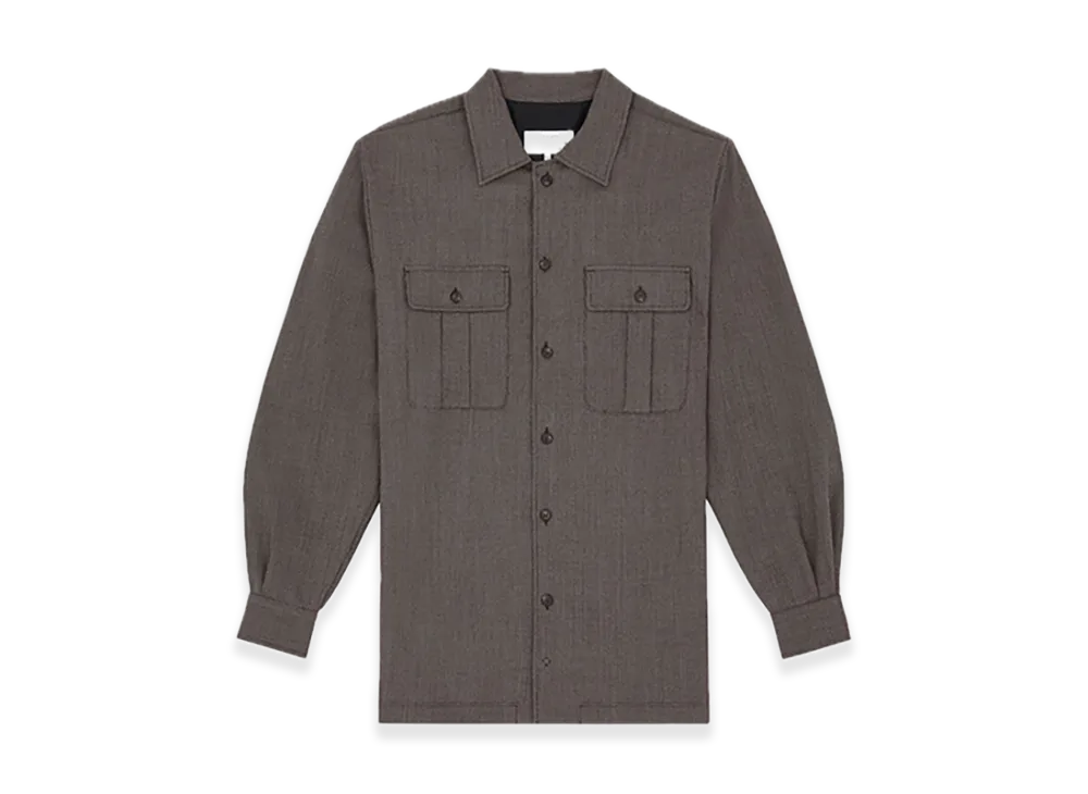 MM6 Maison Margiela Tweed Shirt Dress "Brown/Beige"