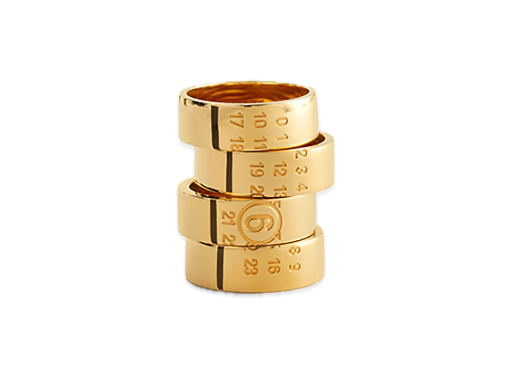 MM6 Maison Margiela Numeric Stacked Ring "Yellow Gold"