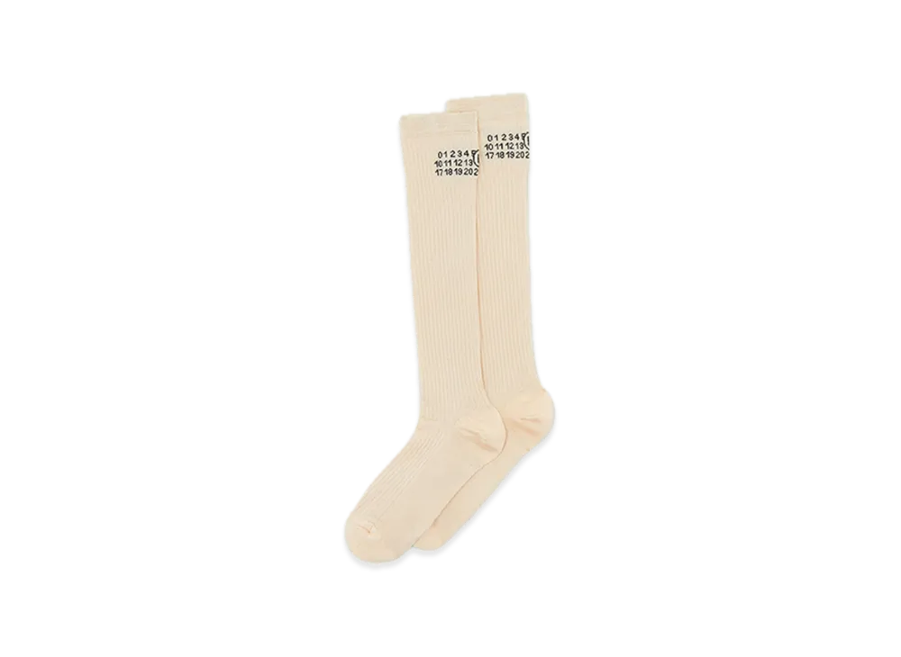 MM6 Maison Margiela Numeric Rib Socks "Velum"