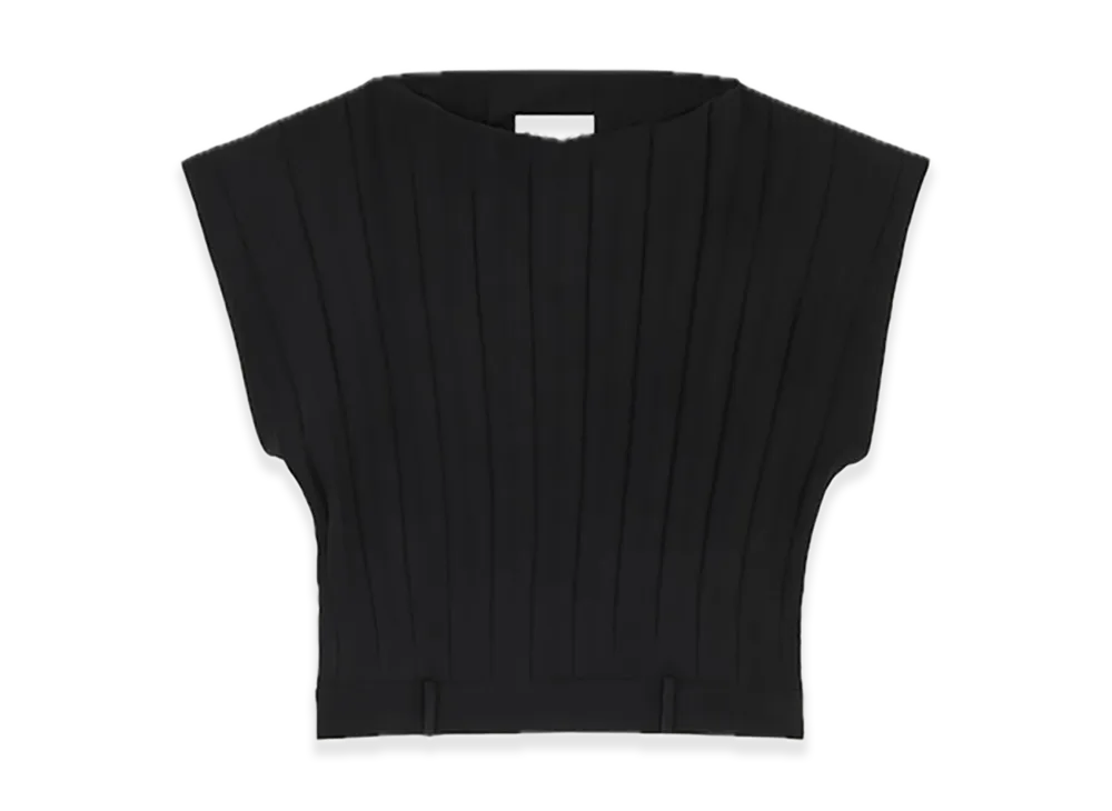 MM6 Maison Margiela Pleated Sleeveless Top "Black"