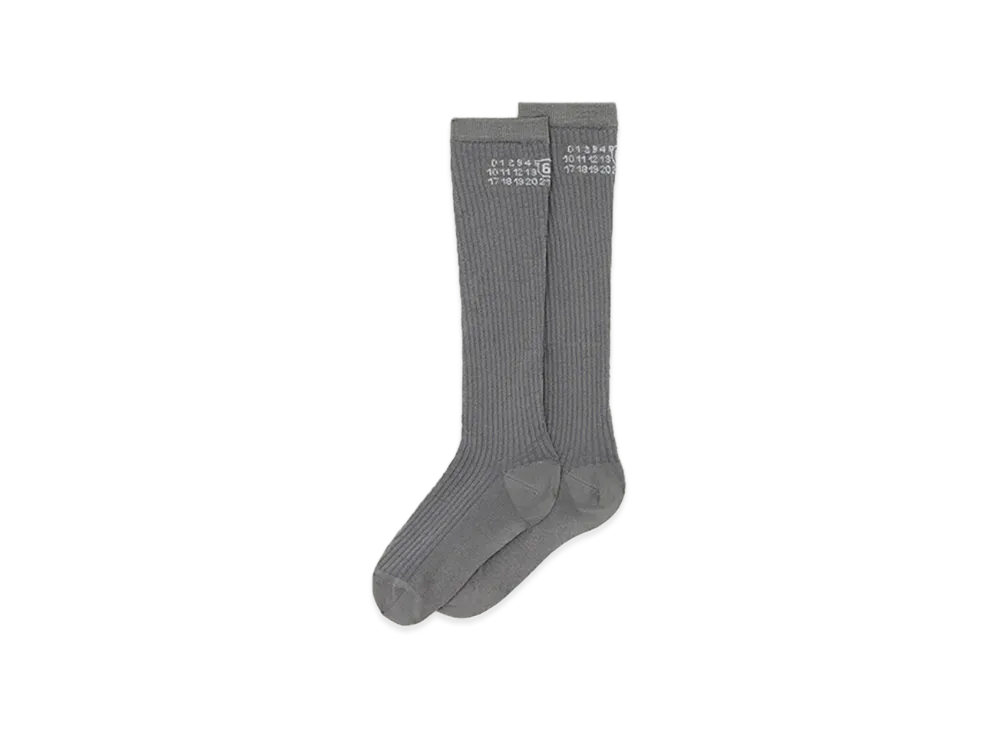 MM6 Maison Margiela Numeric Rib Socks "Grey"