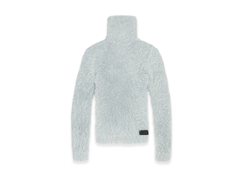 MM6 Maison Margiela Faux Fur Turtleneck Sweater "Light Grey"