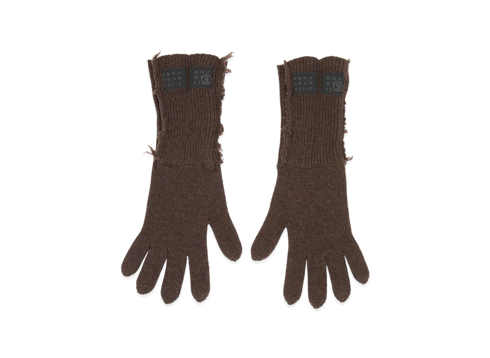 MM6 Maison Margiela Wool Blend Gloves "Brown"