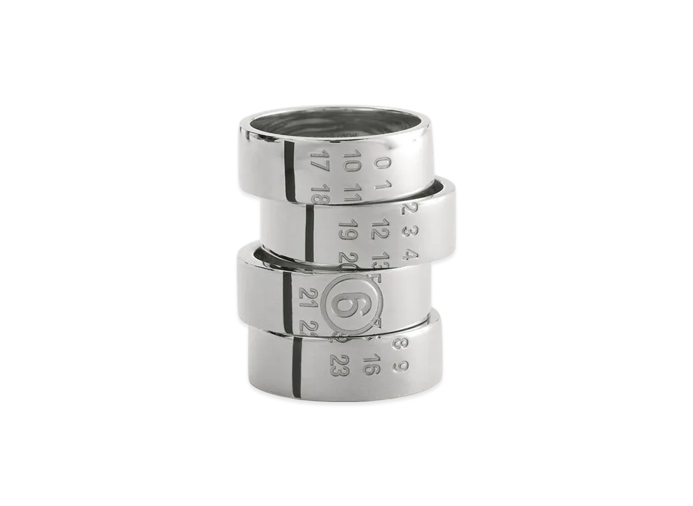 MM6 Maison Margiela Numeric Stacked Ring "Silver"