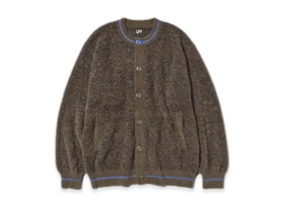GU x UNDERCOVER Shaggy Crew Neck Cardigan "Olive"