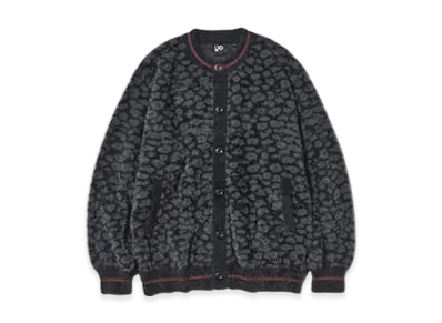 GU x UNDERCOVER Shaggy Crew Neck Cardigan "Black"