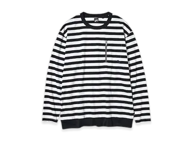 GU x UNDERCOVER Zip Pocket Border T-Shirt (Long Sleeve) "White"