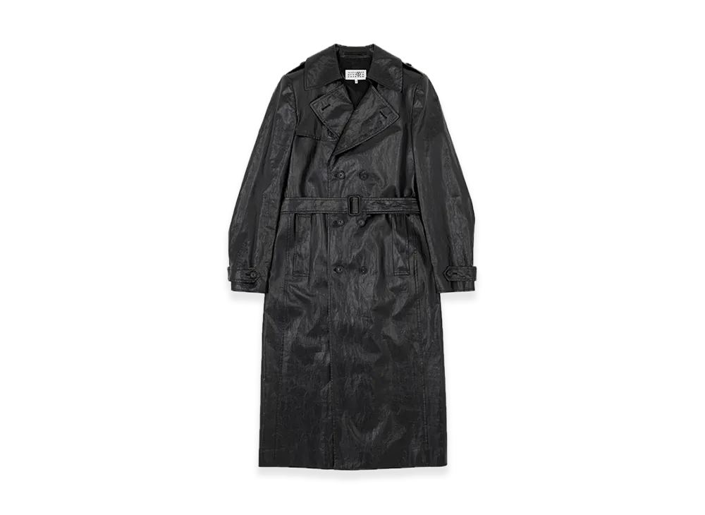MM6 Maison Margiela Shiny Linen Coat "Black"