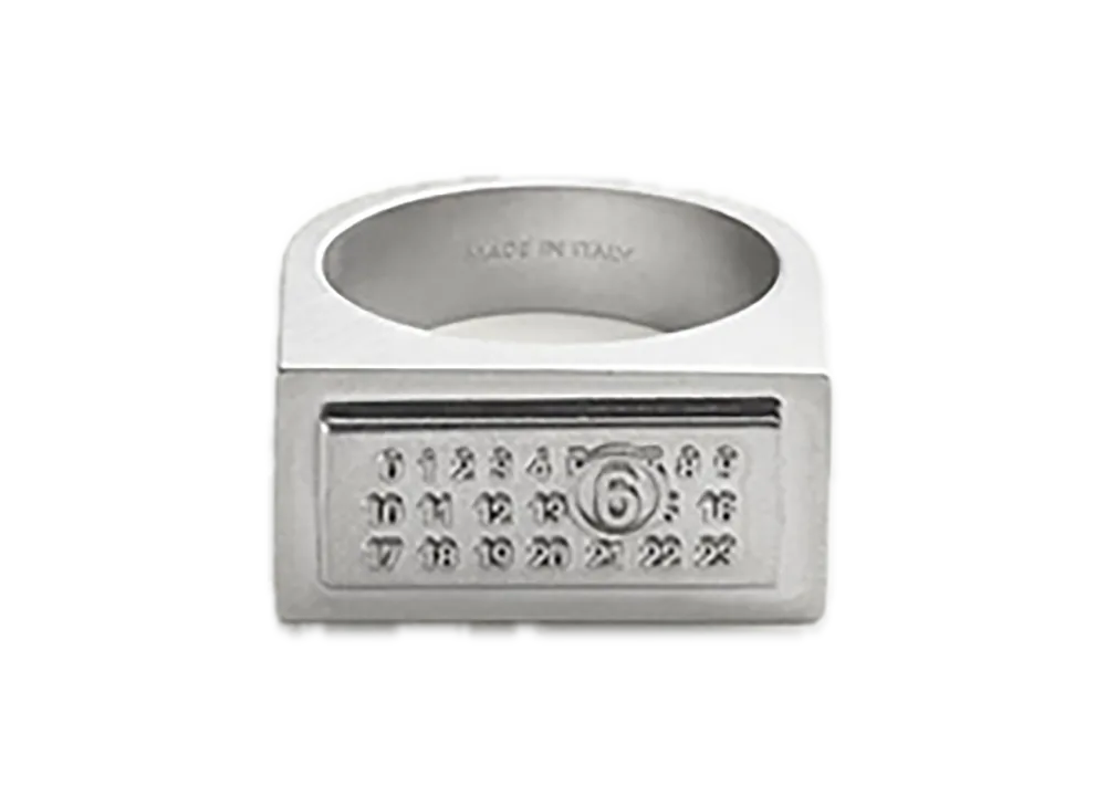 MM6 Maison Margiela Numeric Rectangle Ring "Silver"