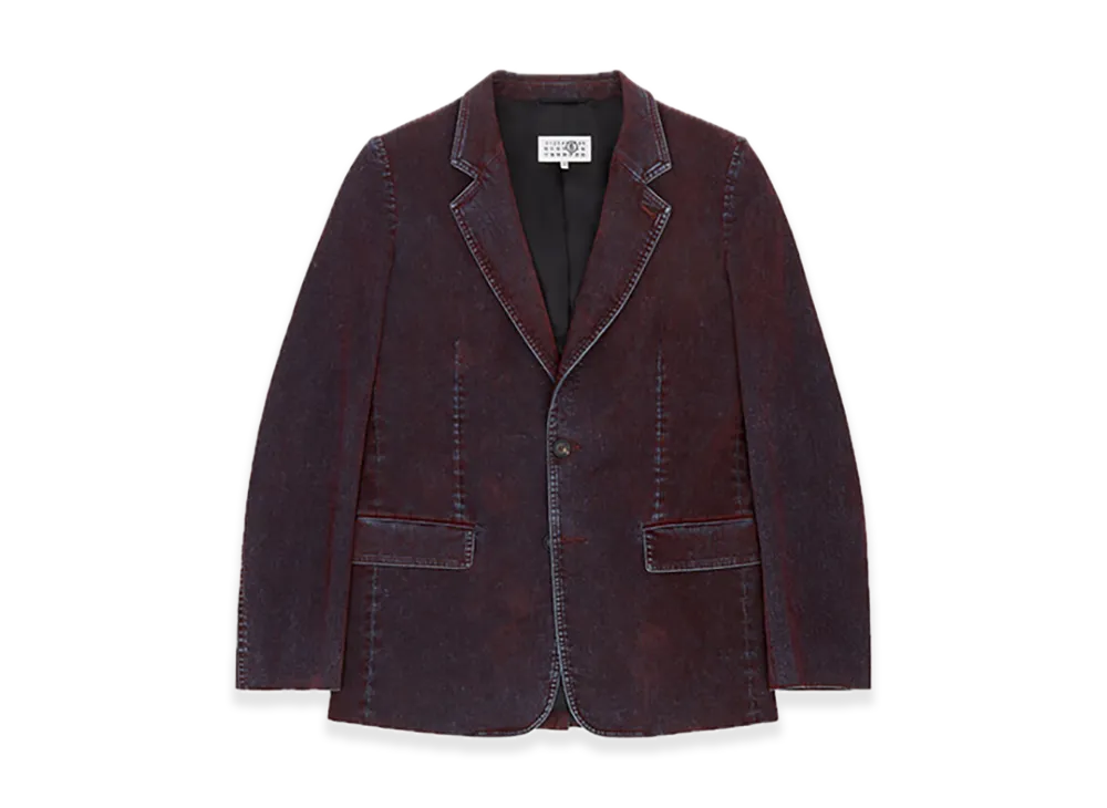 MM6 Maison Margiela Flocked Denim Suit Jacket "Bordeaux"