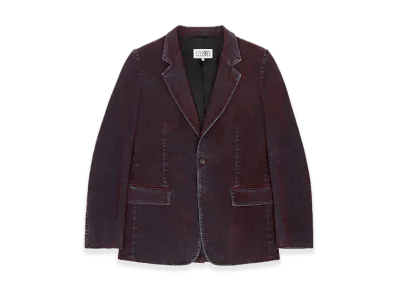 MM6 Maison Margiela Flocked Denim Suit Jacket "Bordeaux"