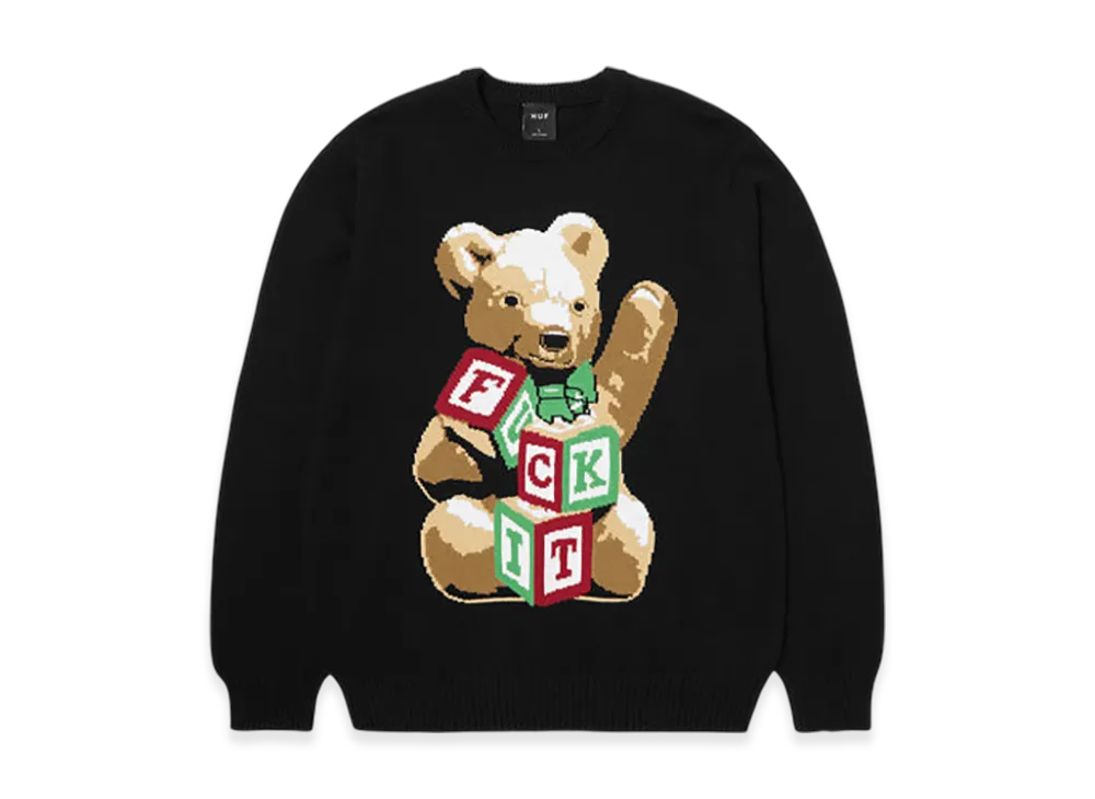 HUF WINTER 25 Gift Bear Intarsia Sweater "Black"