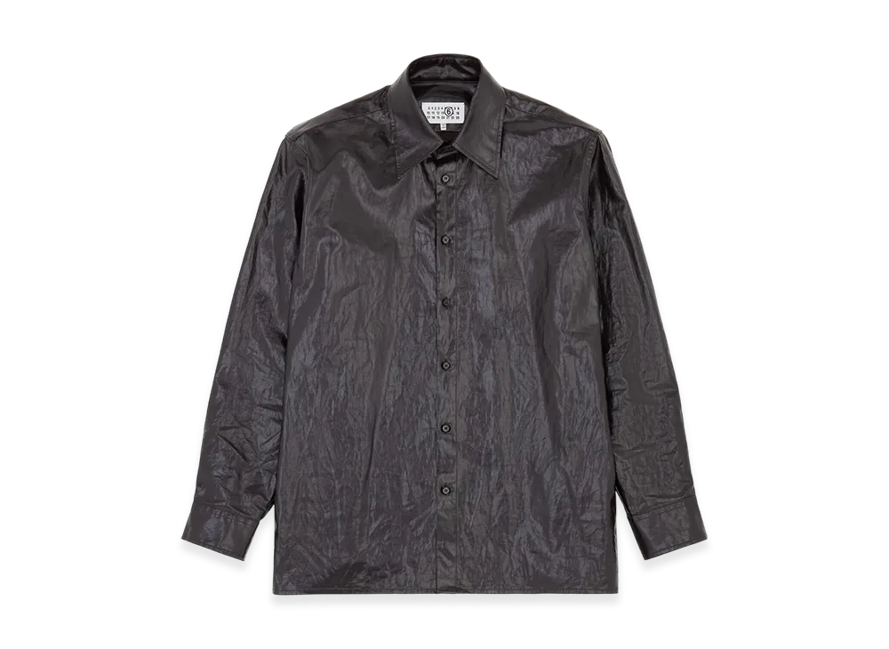 MM6 Maison Margiela Shiny Coated Linen Shirt "Brown"