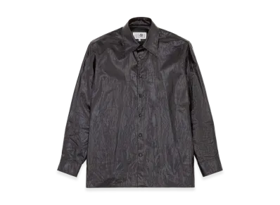 MM6 Maison Margiela Shiny Coated Linen Shirt "Brown"