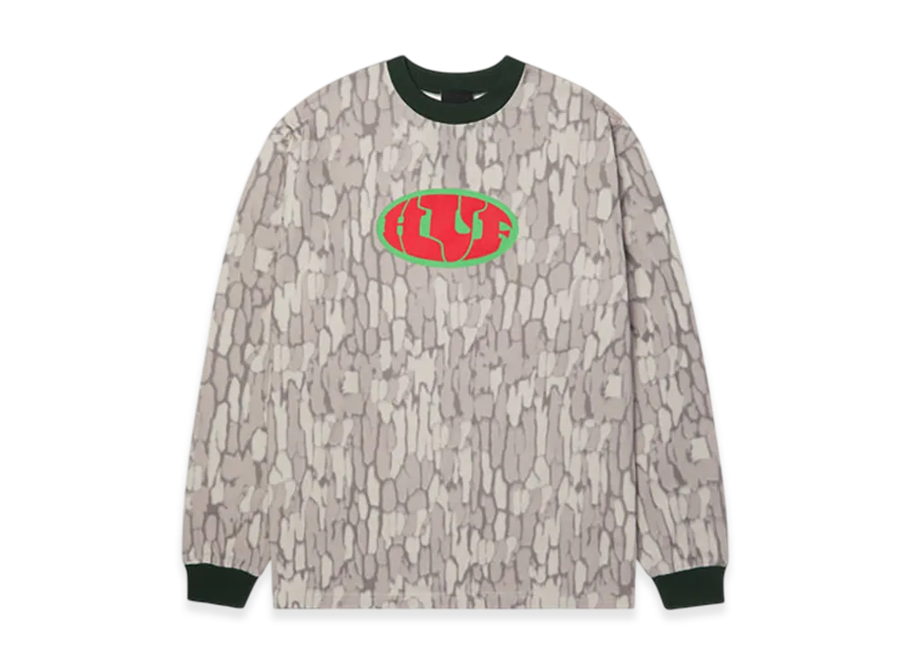 HUF WINTER 25 Warped Camo Ls Knit Top "Muted Camo"