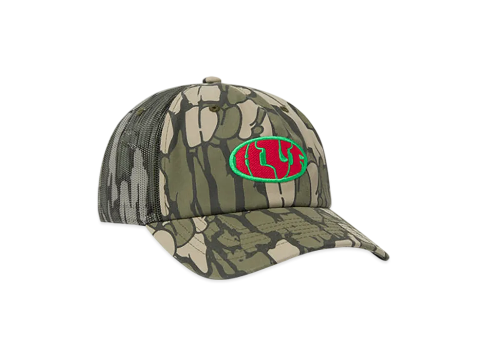 HUF WINTER 25 Warped Camo Trucker Hat "Muted Camo"