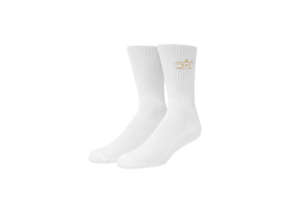 HUF WINTER 25 Worldwide Clothiers Socks "White"