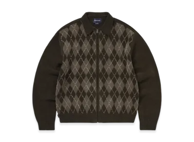 thisisneverthat Argyle Zip Knit Cardigan "Brown"