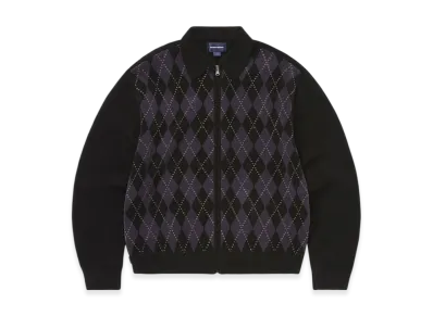 thisisneverthat Argyle Zip Knit Cardigan "Black"