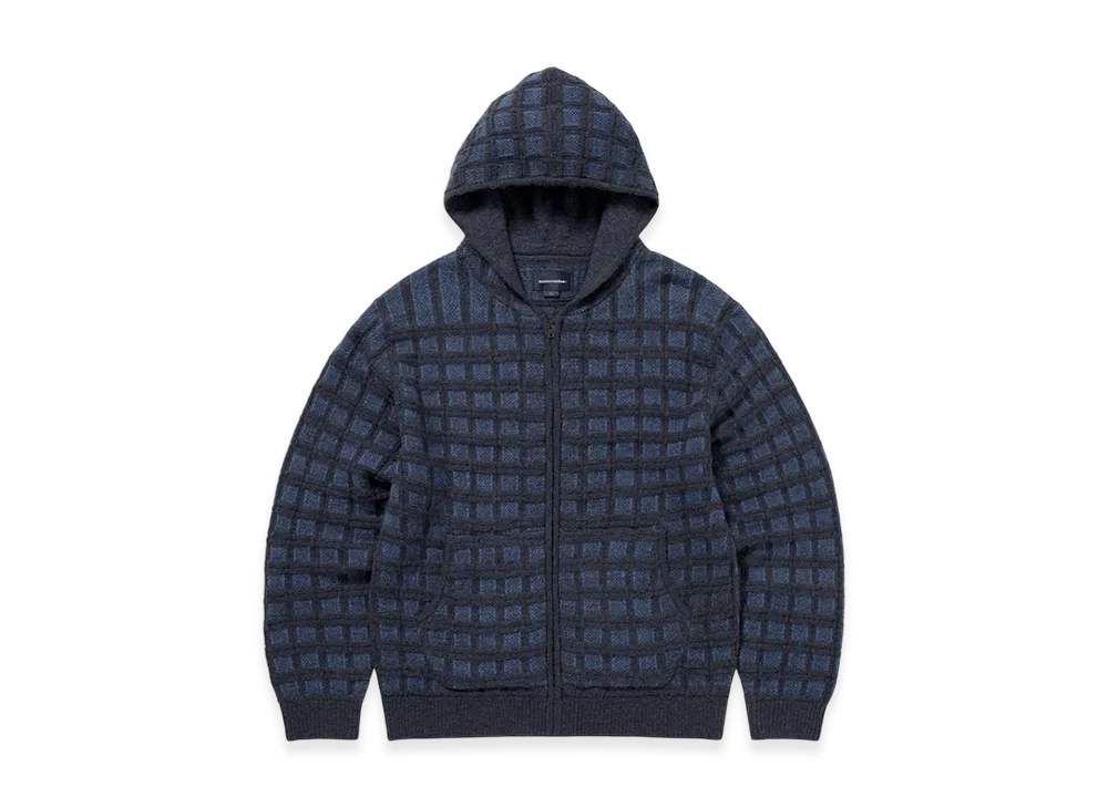 thisisneverthat Textured Knit Zip Hoodie "Navy"