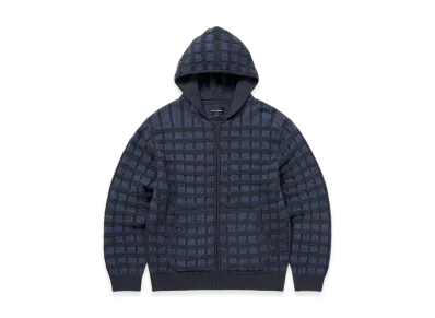 thisisneverthat Textured Knit Zip Hoodie "Navy"