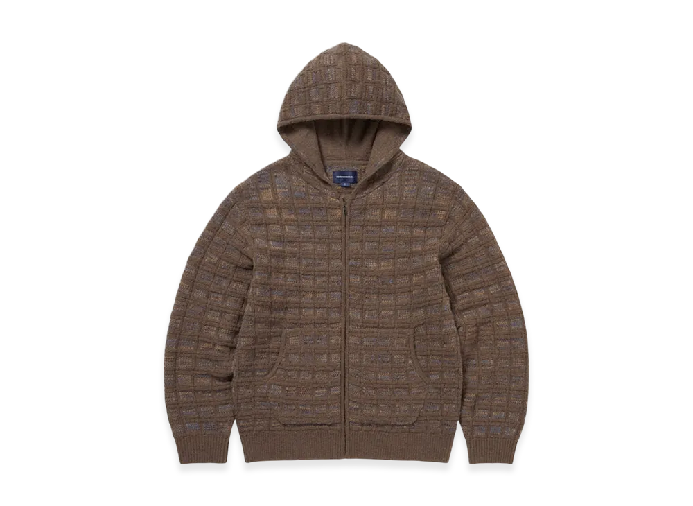 thisisneverthat Textured Knit Zip Hoodie "Brown"