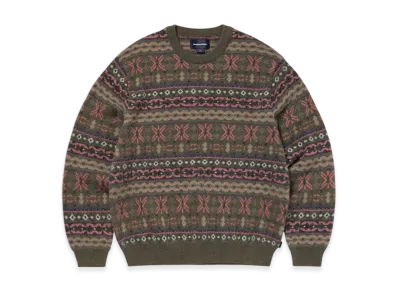 thisisneverthat Fair Isle Knit Sweater "Olive Green"