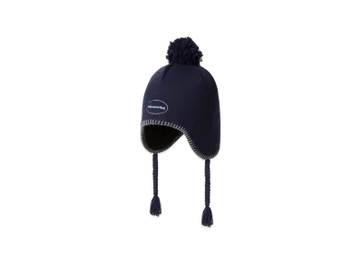 thisisneverthat Pom Earflap Beanie "Navy"