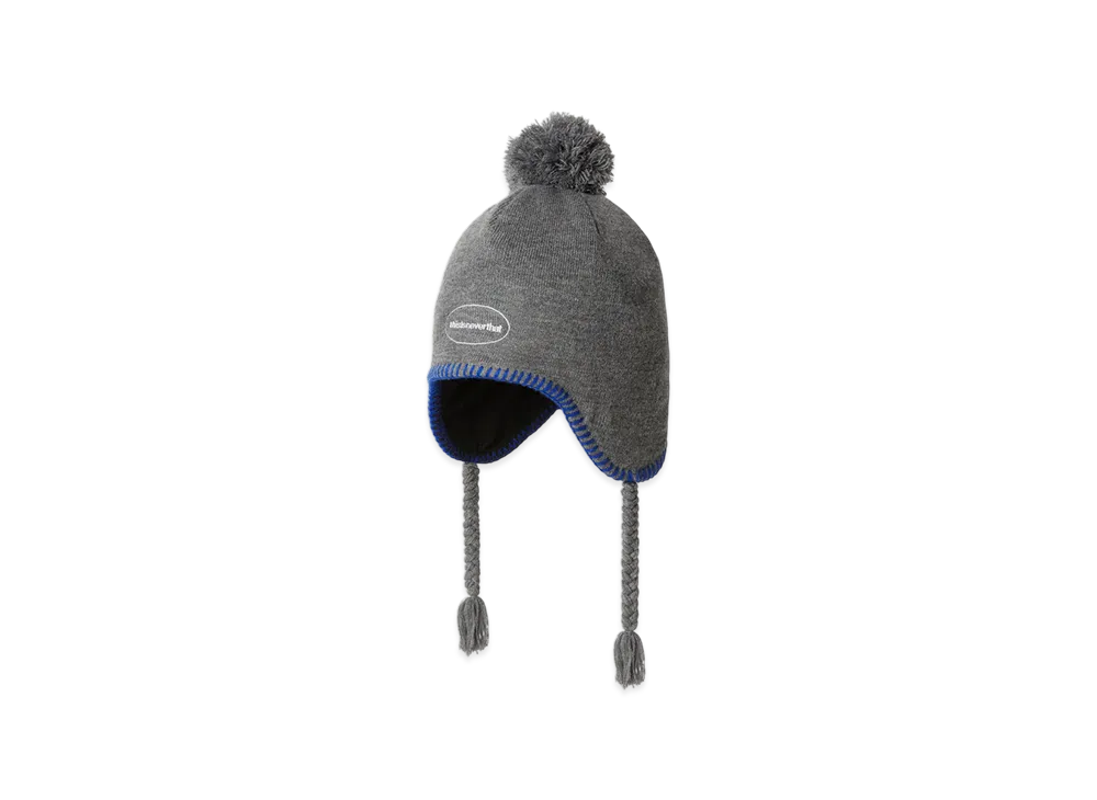 thisisneverthat Pom Earflap Beanie "Grey"