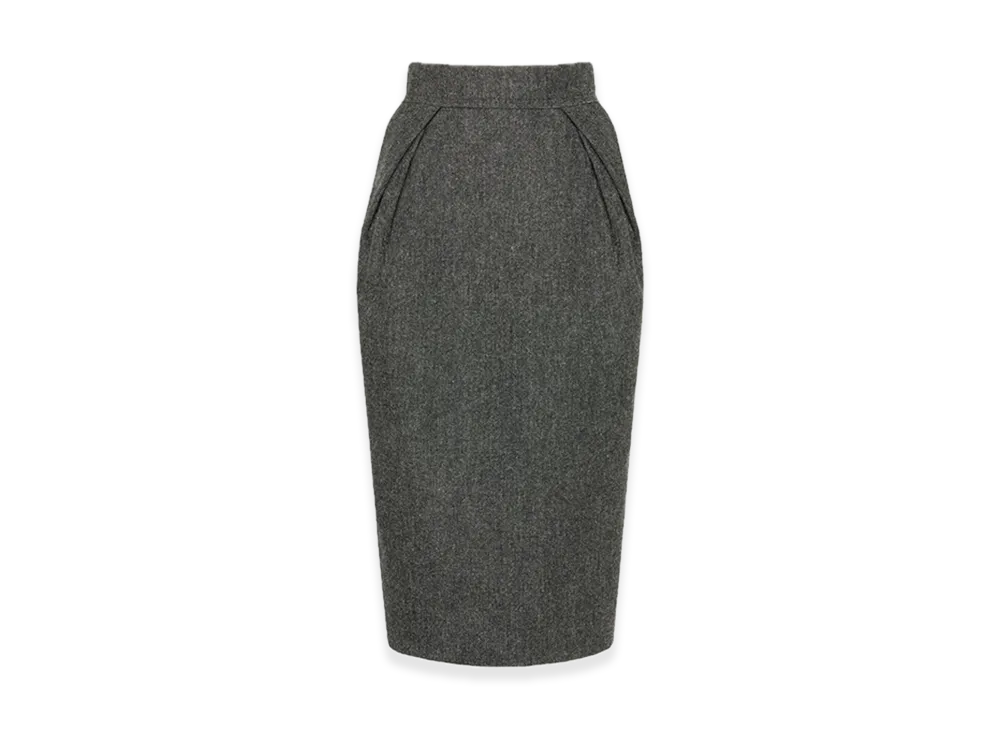 Maison Margiela Wool Midi Skirt "Dark Grey"