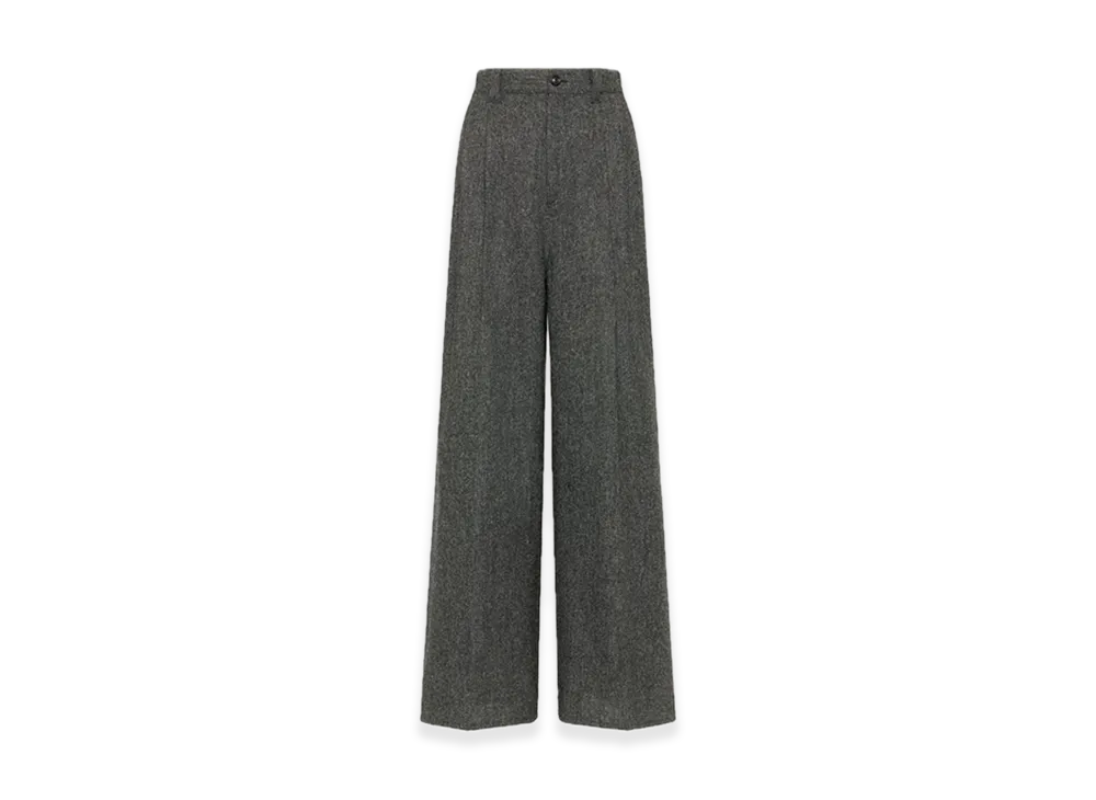 Maison Margiela Wide Leg Wool Trousers "Dark Grey"