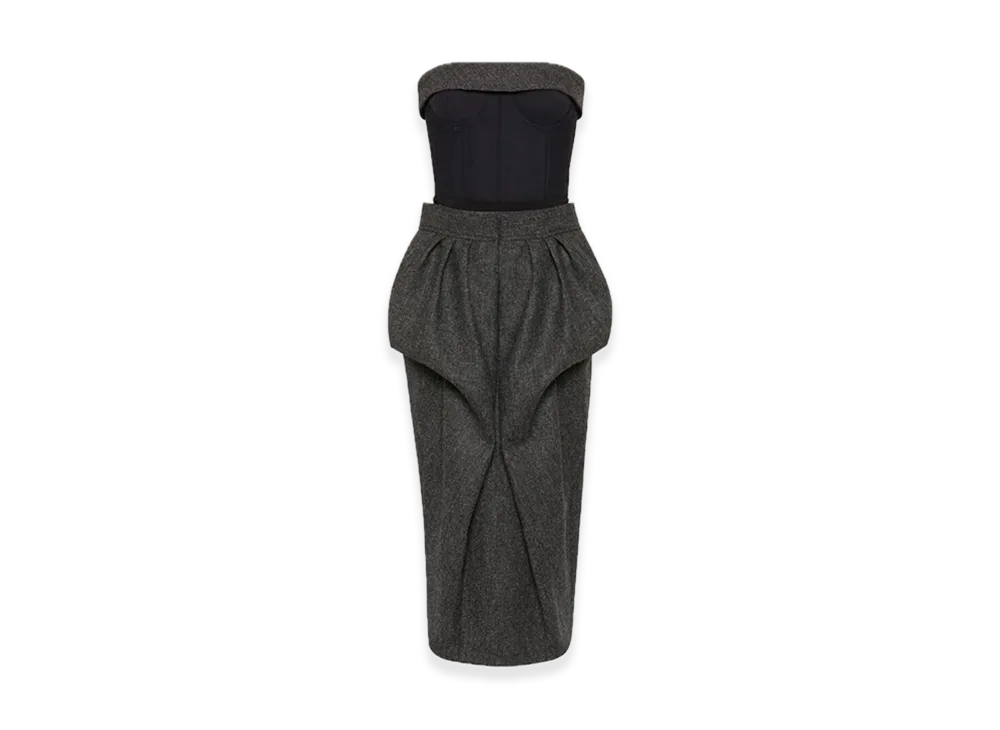 Maison Margiela Wool Bustier Dress "Dark Grey"