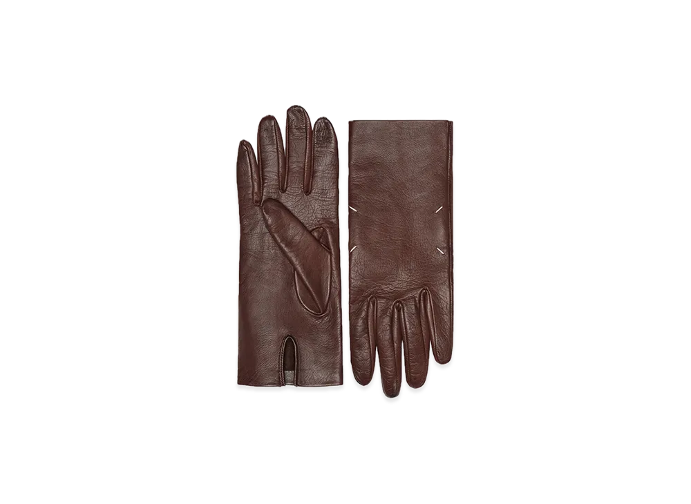 Maison Margiela Leather Gloves "Brown"
