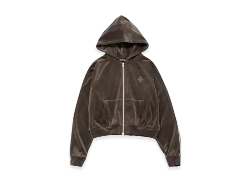 GOD SELECTION XXX Velour Zip Hoodie GXL-A26-CS-01 "Olive"