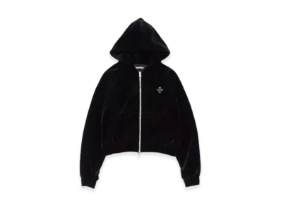 GOD SELECTION XXX Velour Zip Hoodie GXL-A26-CS-01 "Black"