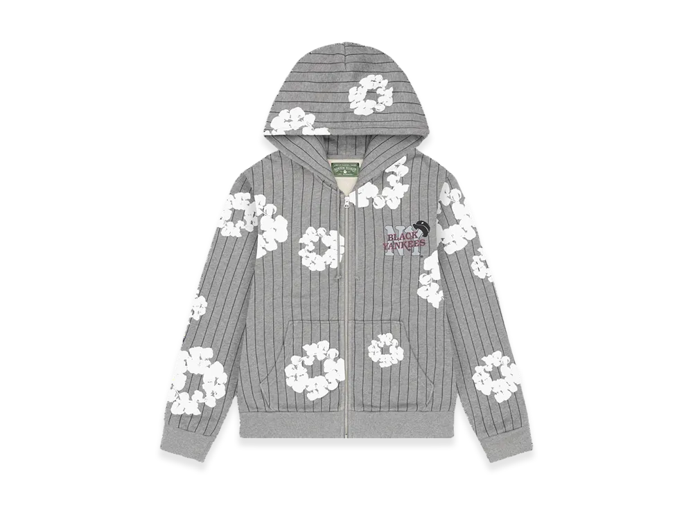 DENIM TEARS Pinstripe Wreath Zip Hoodie "Grey"