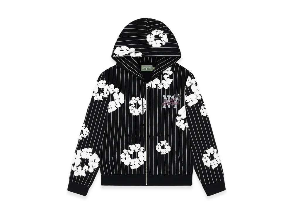 DENIM TEARS Pinstripe Wreath Zip Hoodie "Black"