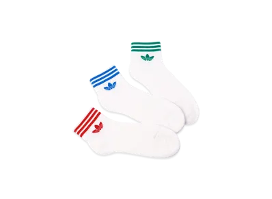 adidas Trefoil Ankle Half-Cushioned Socks 3-Pack "White/Assorted"