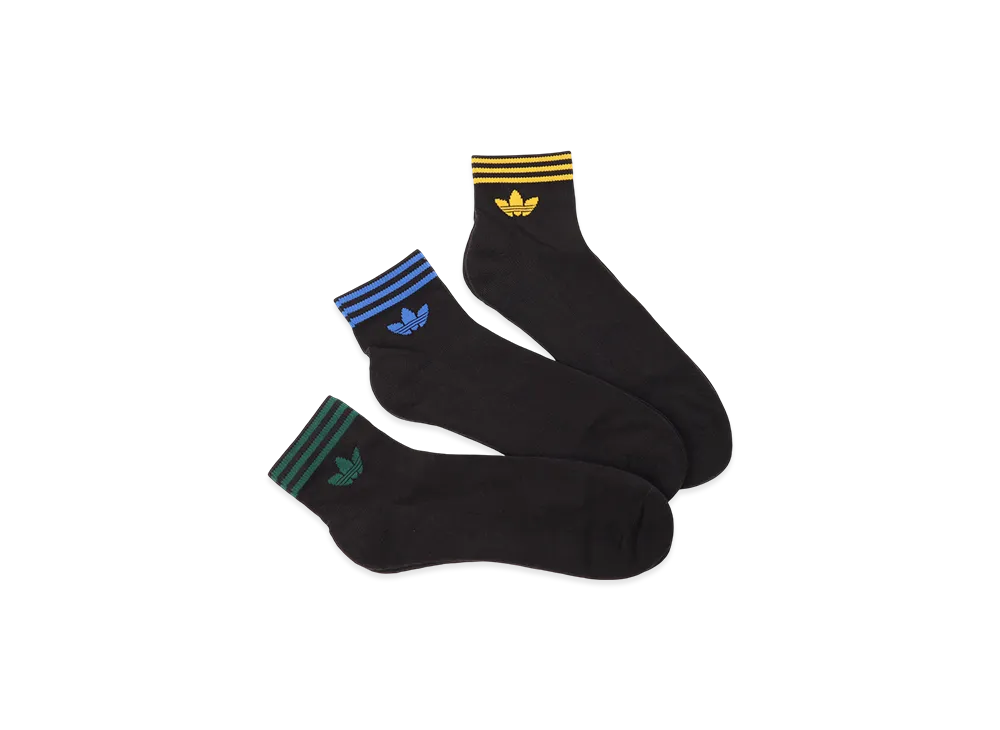 adidas Trefoil Ankle Half-Cushioned Socks 3-Pack "Black/Assorted"