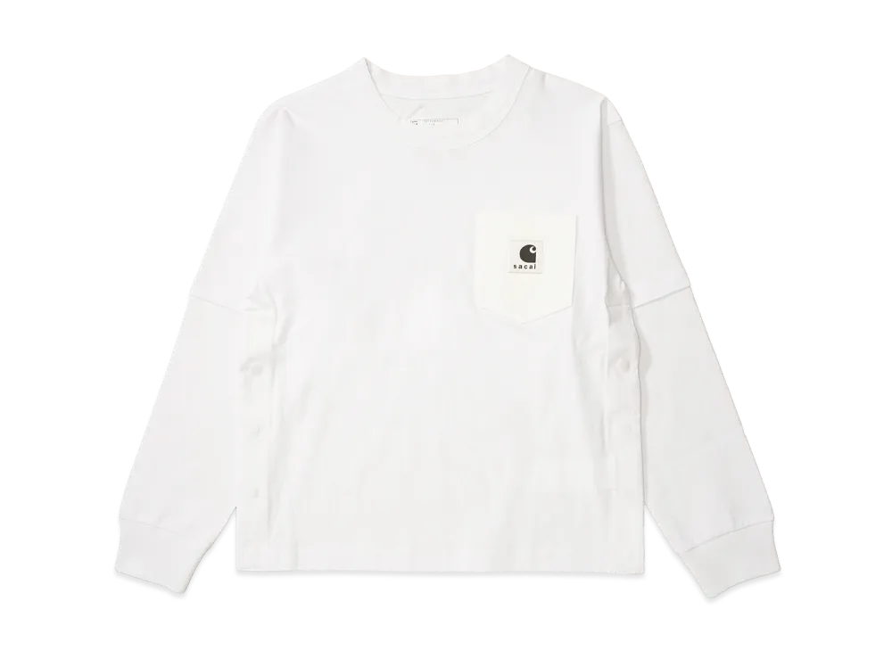 sacai x Carhartt WIP Cotton Jersey L/S T-Shirt "White"