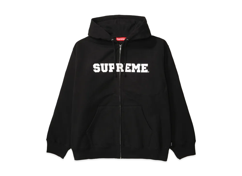 Supreme Collegiate Applique Zip Up Hooded Sweatshirt "Black"