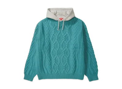 Supreme Cable Hooded Sweater "Teal"