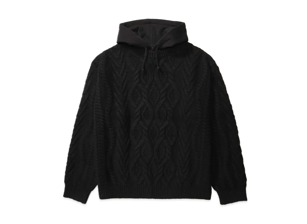 Supreme Cable Hooded Sweater "Black"